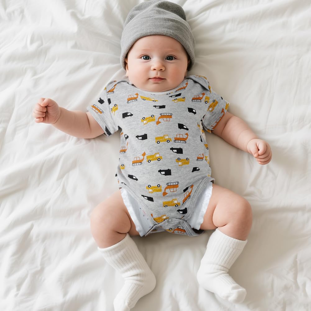 Vicloon Body niemowlęce i niemowlęta, body z krótkim rękawem ze 100% bawełny, z wygodnym otwarciem, uniseks 0-12 miesięcy, pomysły na prezent narodziny