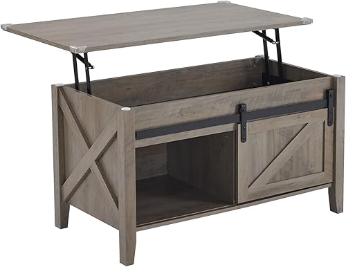 Miniatura 52 de VINGLI Mesa de centro con tapa elevable, 36 pulgadas, pequeña mesa de centro de madera con almacenamiento, mesa central rectangular de madera con