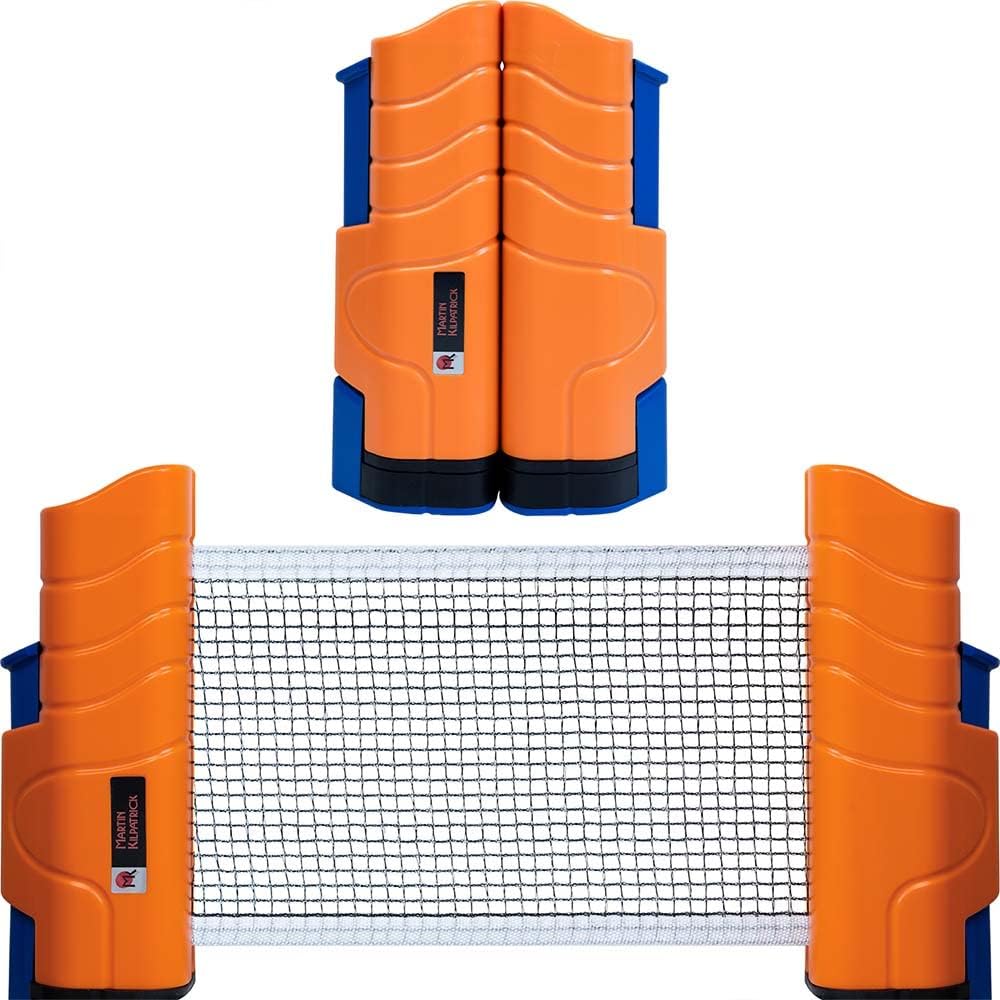 2-Player Outdoor Table Tennis Net Set - Play Table Tennis Almost Anywhere - Indoor/Outdoor Ping Pong Paddles - Retractable Net Fits Tables Up to 2” Thick & 6’ Long