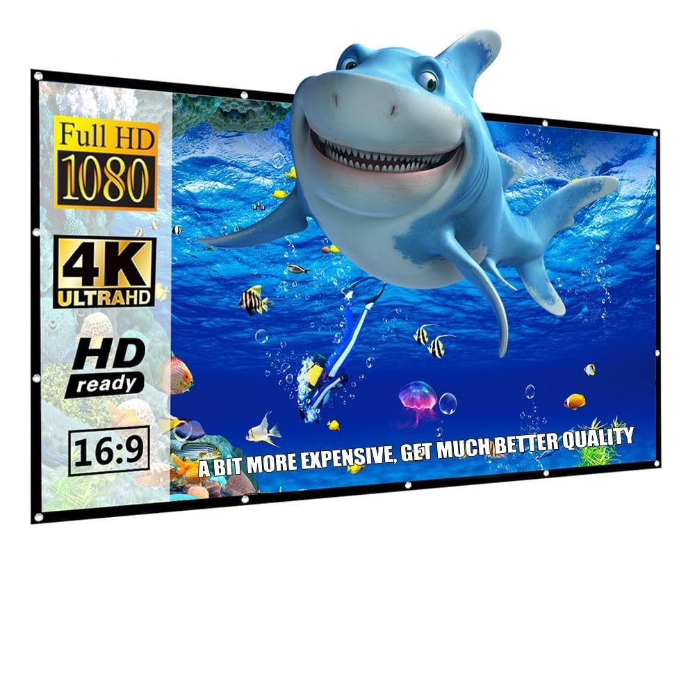 Telo Proiettore Schermo for videoproiettore Portatile Pieghevole a Doppia Tenda for proiezione Laterale(150 inch)