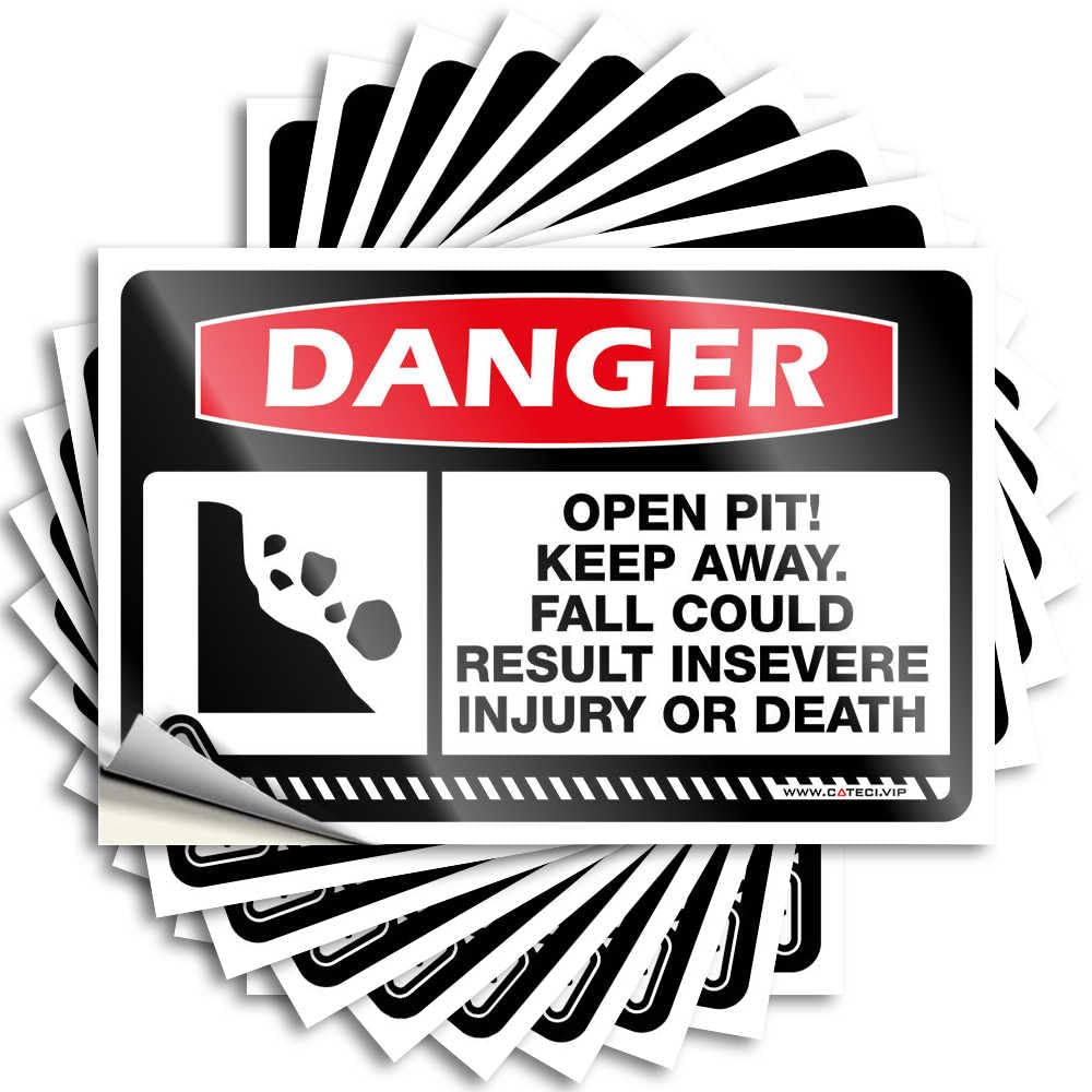 Bathroom Sets Water Saying | Danger Open Pit Keep Away Reading for Interior Decor(8X12CM)