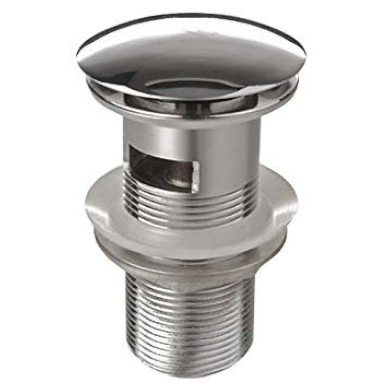 Ibathuk Silver Chrome Slotted Bathroom Basin Sink Wastetap Push Pop Up Click Clack Plug Tw07