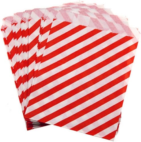 Miniatura 4 de The Baker Celebrations Combo Pack of 50 Red Paper Party Favors Bags Polka Chevron Stripes Spanish Tile Treat Bag 5 x 7.5 inches