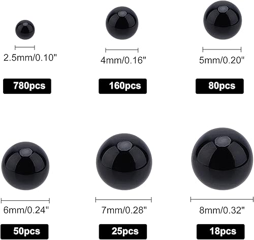 Miniatura 3 de PH PandaHall 1113 perlas sin agujeros, 6 tamaños de perlas imitadas sin perforar, perlas de imitación flotantes de agua, cuentas sueltas para
