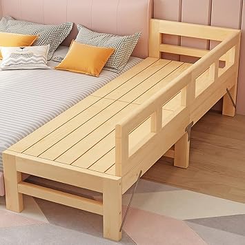 Folding Bed, Slatted Bed, Extendable, Unpainted, Natural Paulownia, No Assembly Required, Compact Frame, Foldable Storage, Single Size, Side, Co-sleeping, Newborn, Lightweight, Easy to Move