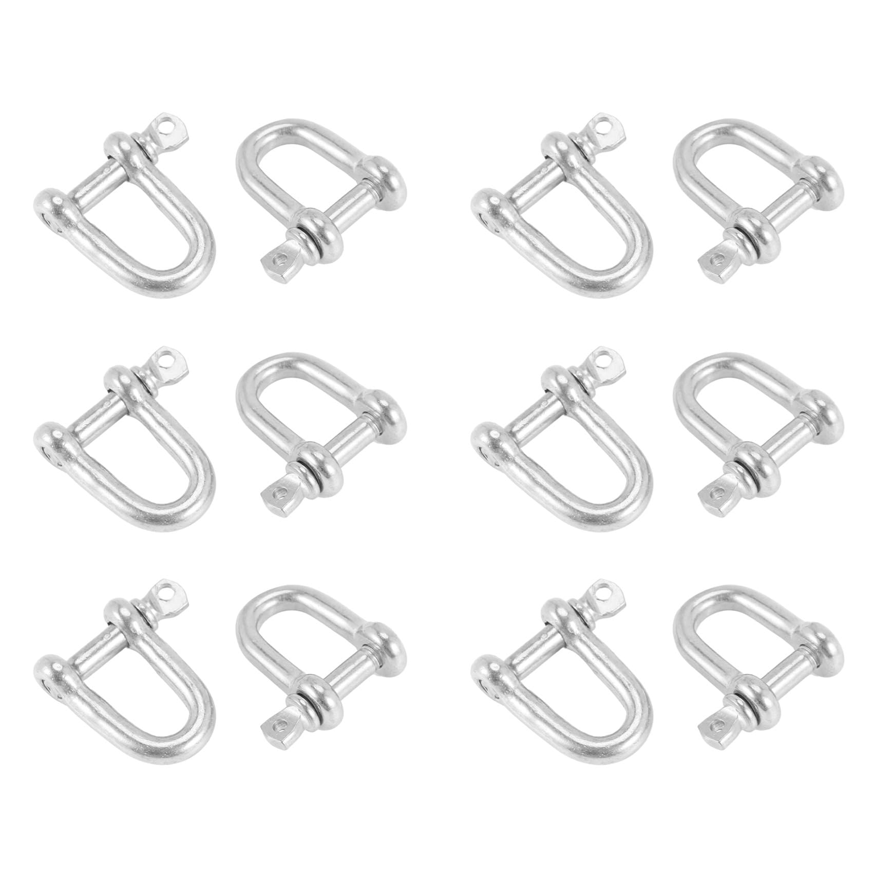Jnchdghwa Silver 304 Stainless Steel Pin D Style Chain Dee Shackle 4Mm For Rigging Pack Of 12