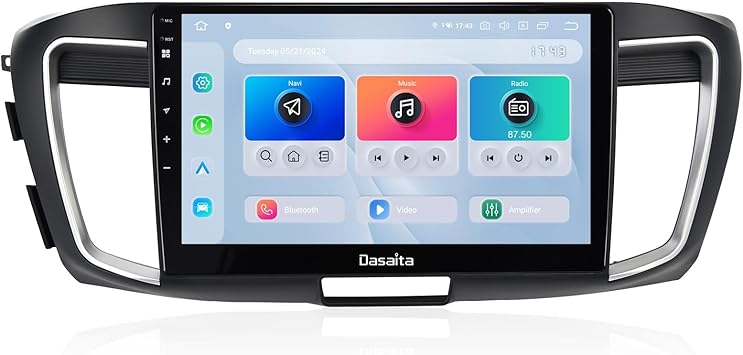 Dasaita 8GB+256GB Head Unit for Honda Accord 2013-2017, 10.2 Android 13 Car Stereo, Wireless Carplay Android Auto, Plug & Play GPS Navigation, Voice Control, 18FM/12AM Radio