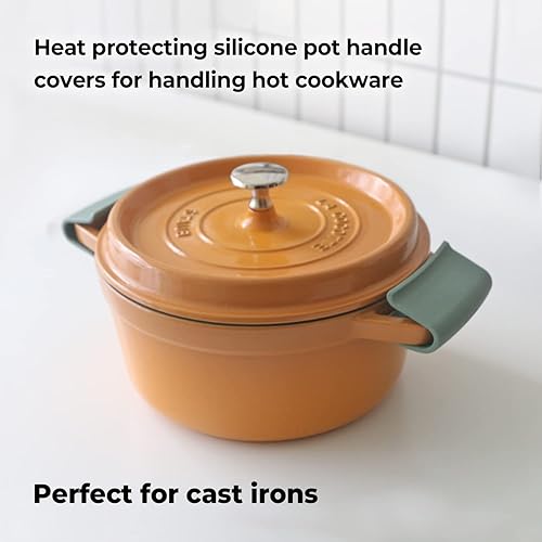Miniatura 2 de Carrotez Soportes de silicona para ollas, cubiertas resistentes al calor para mangos de ollas para cocina, accesorios para hornos holandeses de
