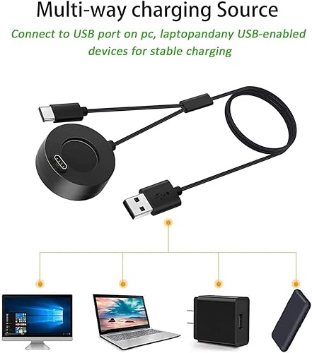 Miniatura 6 de Cargador 2 en 1 compatible con Garmin Vivoactive 44S3, Fenix 55S5X66S6X 77S7X, VenuInstinctForerunner 945, etc., estación de carga 2 en 1 negra