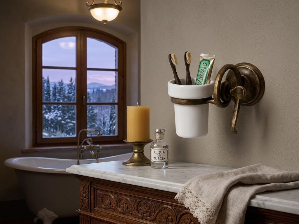 Cepillos Latón Envejecido para baño de pared