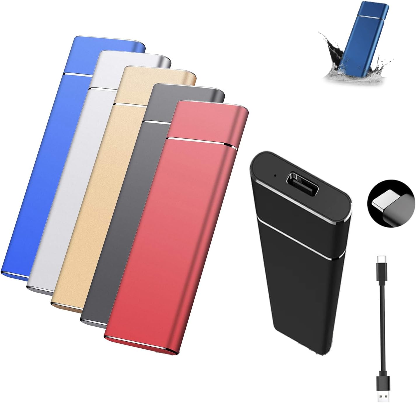 ELERULE Portable External SSD, TypeC External Hard Drive