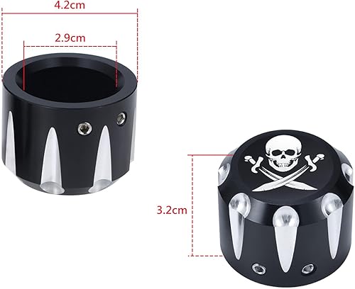 Miniatura 7 de Juego de 2 tapas para tuercas de eje delantero, juego de tapas de eje de motocicleta para Harley Sportster Softail Electra Road Street Glide