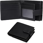 GOIACII Mens Wallet Large Capacity Genuine Leather RFID Blocking Bifold Wallets for Men with ID Window and 15 Card Slots