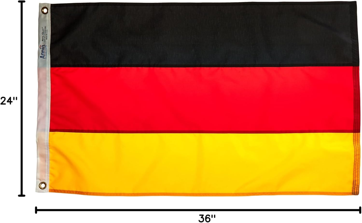 Annin Flagmakers Germany Flag USA-Made to Official United Nations Design Specifications, 2 x 3 Feet (Model 192895)