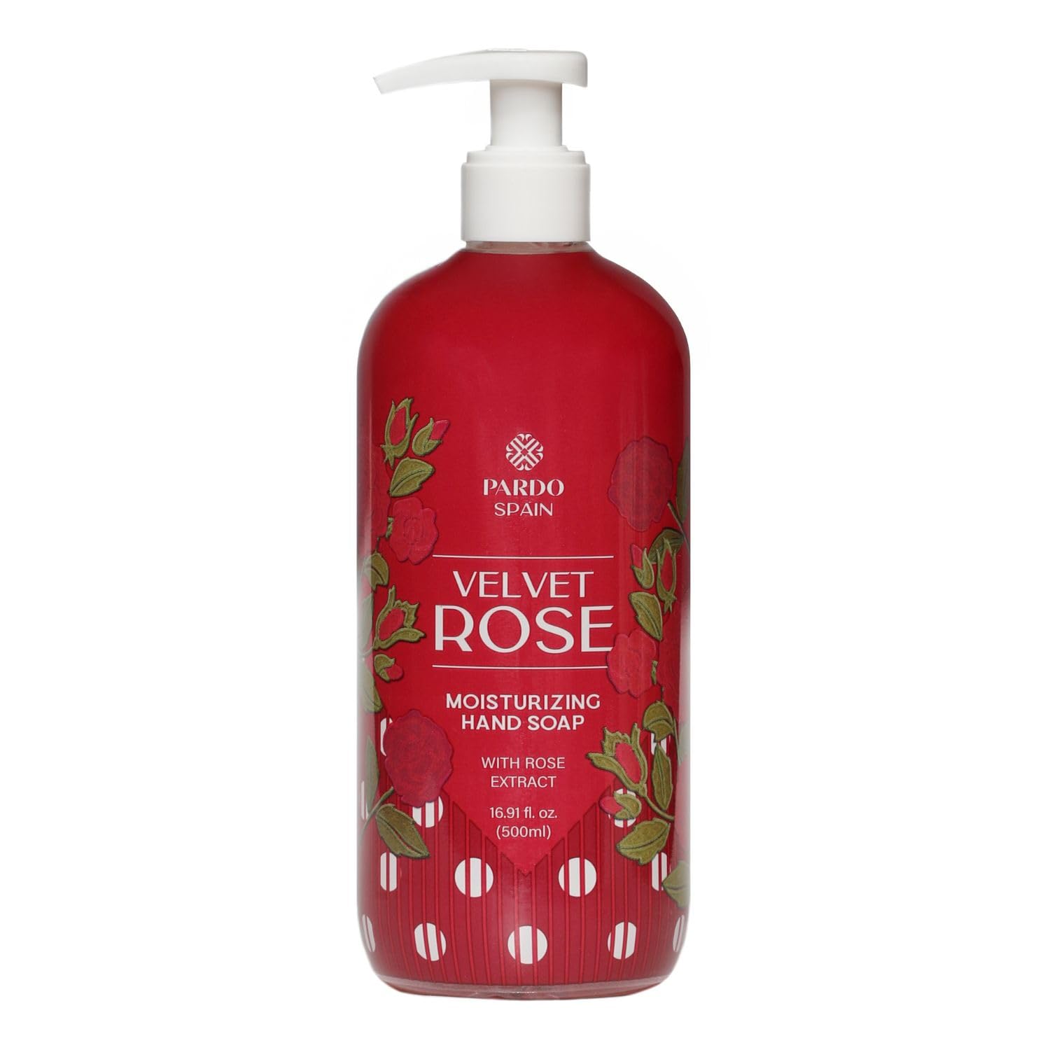Pardo Spain Gel de Manos Velvet Rose 500 ml – Jabón de Manos Perfumado con Aroma a Rosa, Limpieza Suave para Uso Diario, Textura Cremosa y Apto para Todo Tipo de Piel