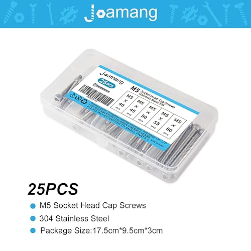 Miniatura 4 de Tornillos de cabeza hueca M5 x 1.575 in, 1.772 in, 1.969 in, 2.165 in, 2.362 in, acero inoxidable 304, unidad hexagonal Allen métrica, acabado