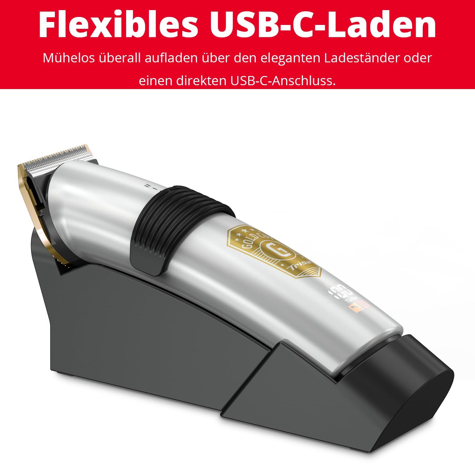 Trisa Gold Cut Haarschneider, 210 Min Laufzeit, USB-C & Turbo-Mode