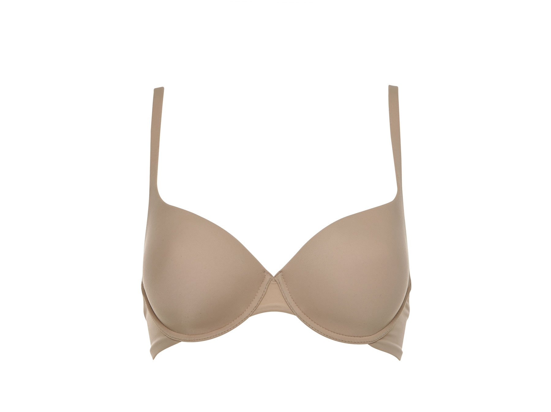 LORMAR Reggiseno Balconcino Mousse Liscio Coppa C - Realizzato in Microfibra con Ferretto e Coppa Preformata in Tessuto Strech Disponibile nei Colori Bianco, Nero e Nudo