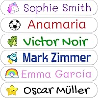 Vista 52 de 50 calcomanías con nombre personalizadas para niños. Etiquetas adhesivas para escuela, jardín de infantes, libros, juguetes y Tupperware. Etiquetas