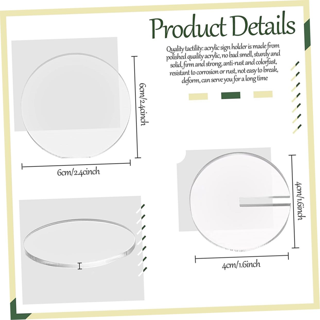 Alipis 10Pcs Acrylic Table Place Cards for Weddings and Events Blank Name Signs for Table Settings and Smooth Surface for Parties and Banquets