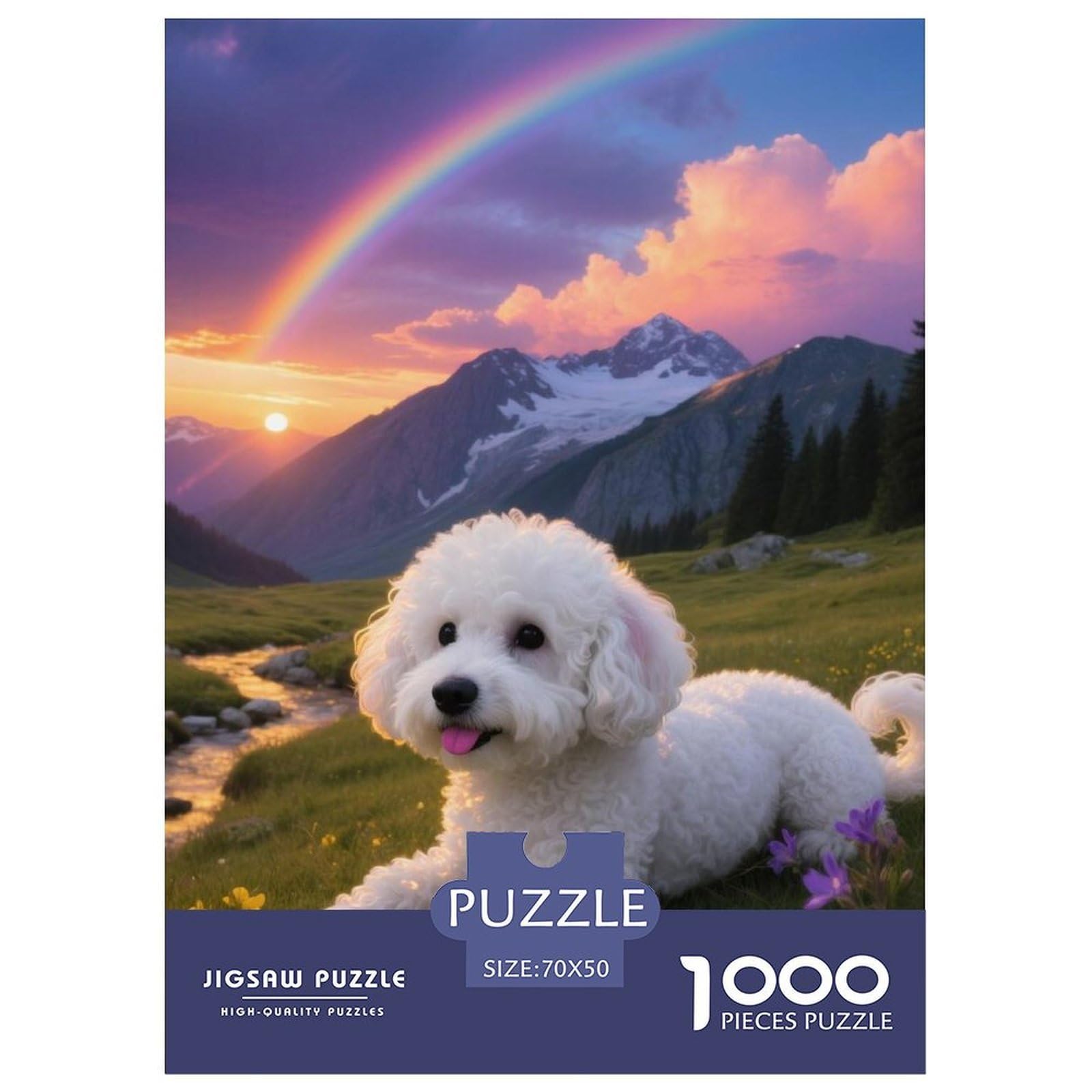 Bichon Frise 1000 Piece Adults Puzzle Kids Age Games Gifts Birthday Pet Unique Gifts Decompression 70x50cm/1000pcs — image 1