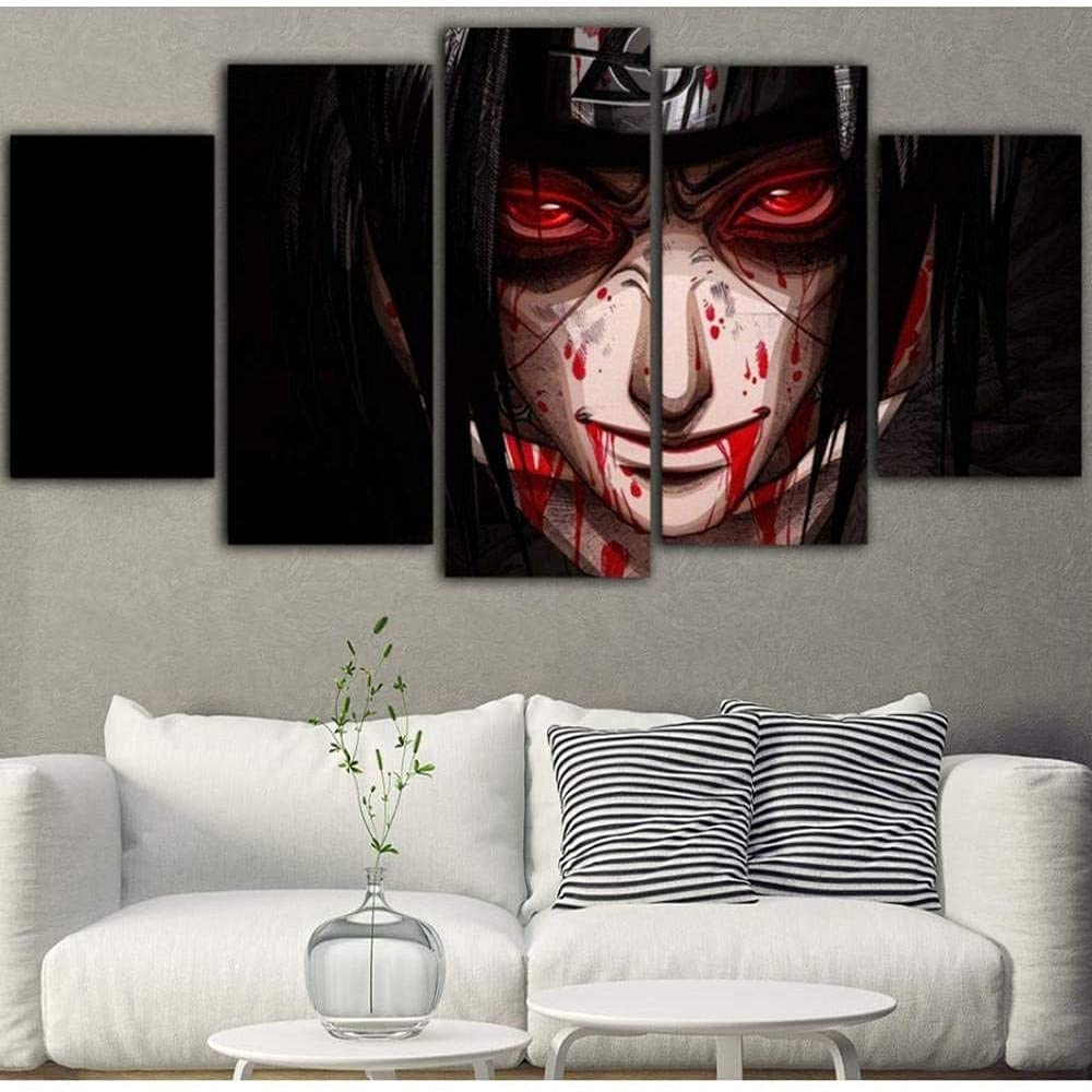 Myrdsio 5 piezas de arte de pared lienzo Anime Manga carteles Ninja figura Itachi imágenes e impresiones hogar moderno la decoración de la pared pinturas