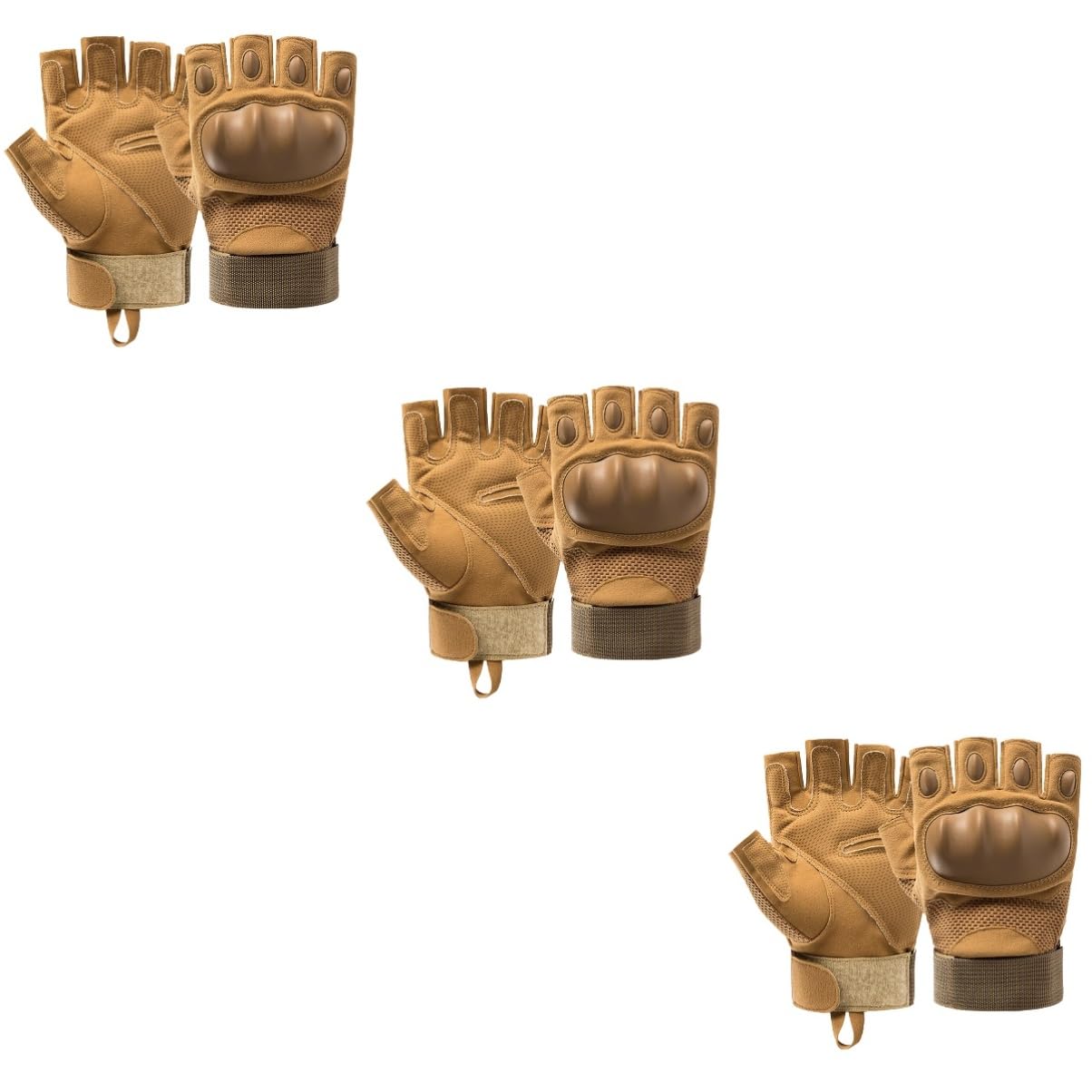 BESPORTBLE 3pares Guantes De Ciclismo De Dedo Resistentes Al y Antideslizantes para y Actividades Unisex XL Color Khaki