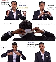 Vista 3 de Paquete de soporte de cuello de camisa ajustable con soporte para cuello para hombres y mujeres, Blanco