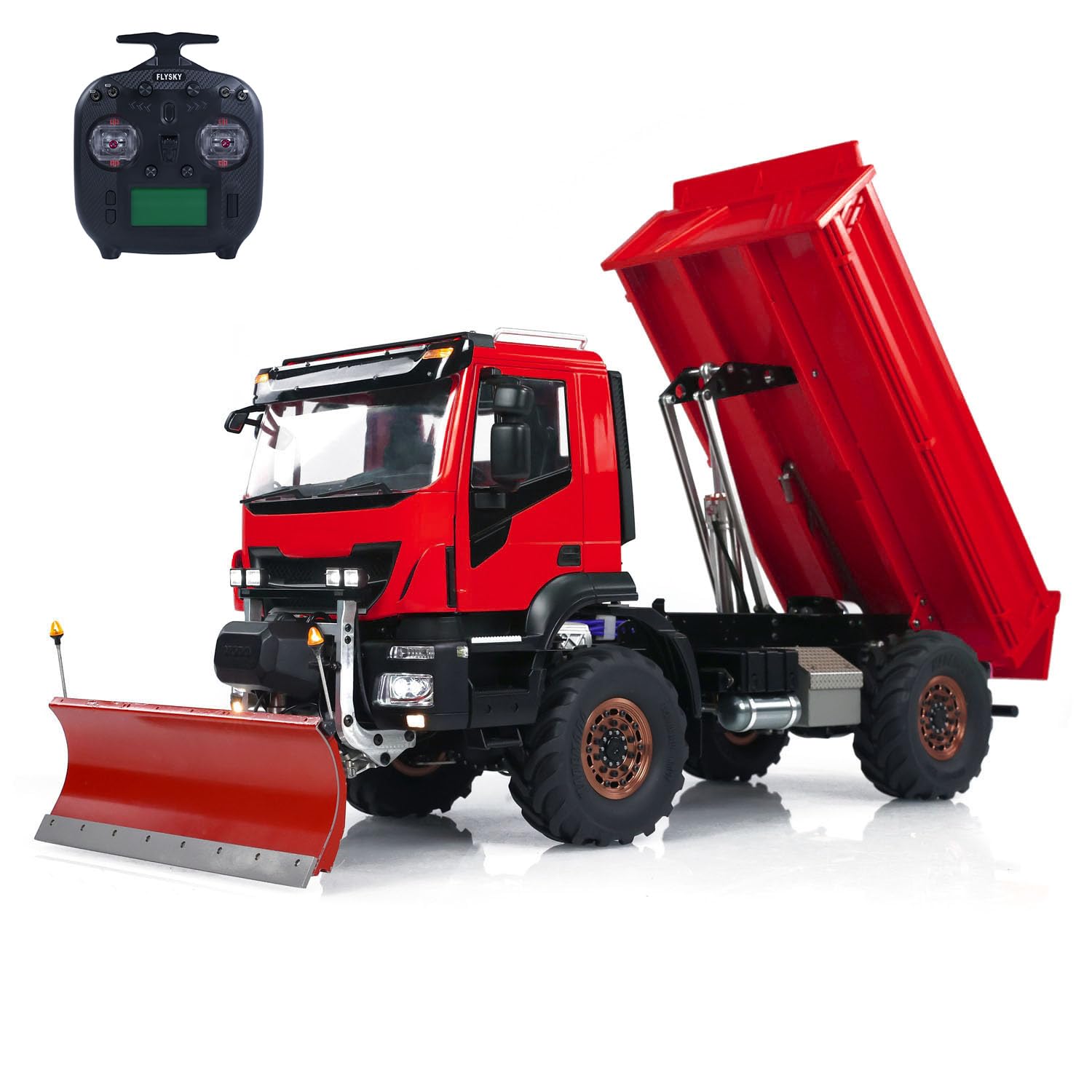 1/14 Snow Blade RC Benne Hydraulique Camion 4X4 Métal RC Dumper Voiture Modèle 2 Vitesse Transmission Lumière Son I6S Radio Controller