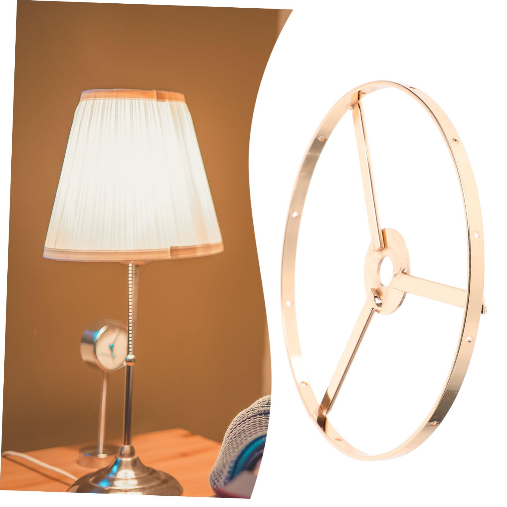 HOLIDYOYO Lampenschirm Rahmen DIY | Industriell Vintage Design | Weiß E27 Fassung