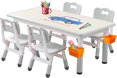 Miniatura 9 de Mesa y sillas para niños, Mesa y sillas para niños, Mesa y sillas para niños, Mesa para niños (4 sillas), Conjunto de mesa y silla para niños de 5 a