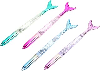 MAGICLULU Caneta Esferográfica De Sereia 4 Unidades Canetas De Gel Para Canetas De Escrita Fofas Caneta Esferográfica De Desenho Animado Caneta Esferográfica De Sereia Flash De