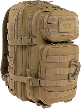 Tactical Polygon Tactical Backpack Military & Outdoor Backpack Men with Molle System & Compartment for Hydration Bladder Ideal for Camping Sports & Trekking Coyote Tactical