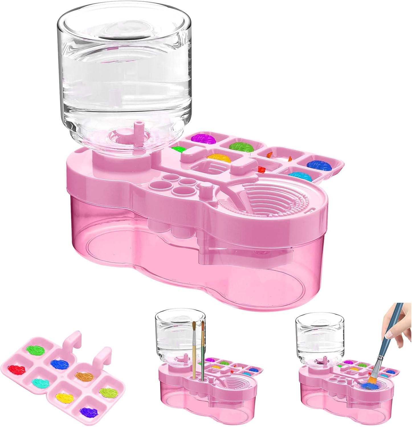 LUOSHI Paint Brush Cleaner Brush Rinser Water Circulation Painting Tool with Brush Holder and Palette Brush Rinser Dispenser for Adults Artist Kid-image-40