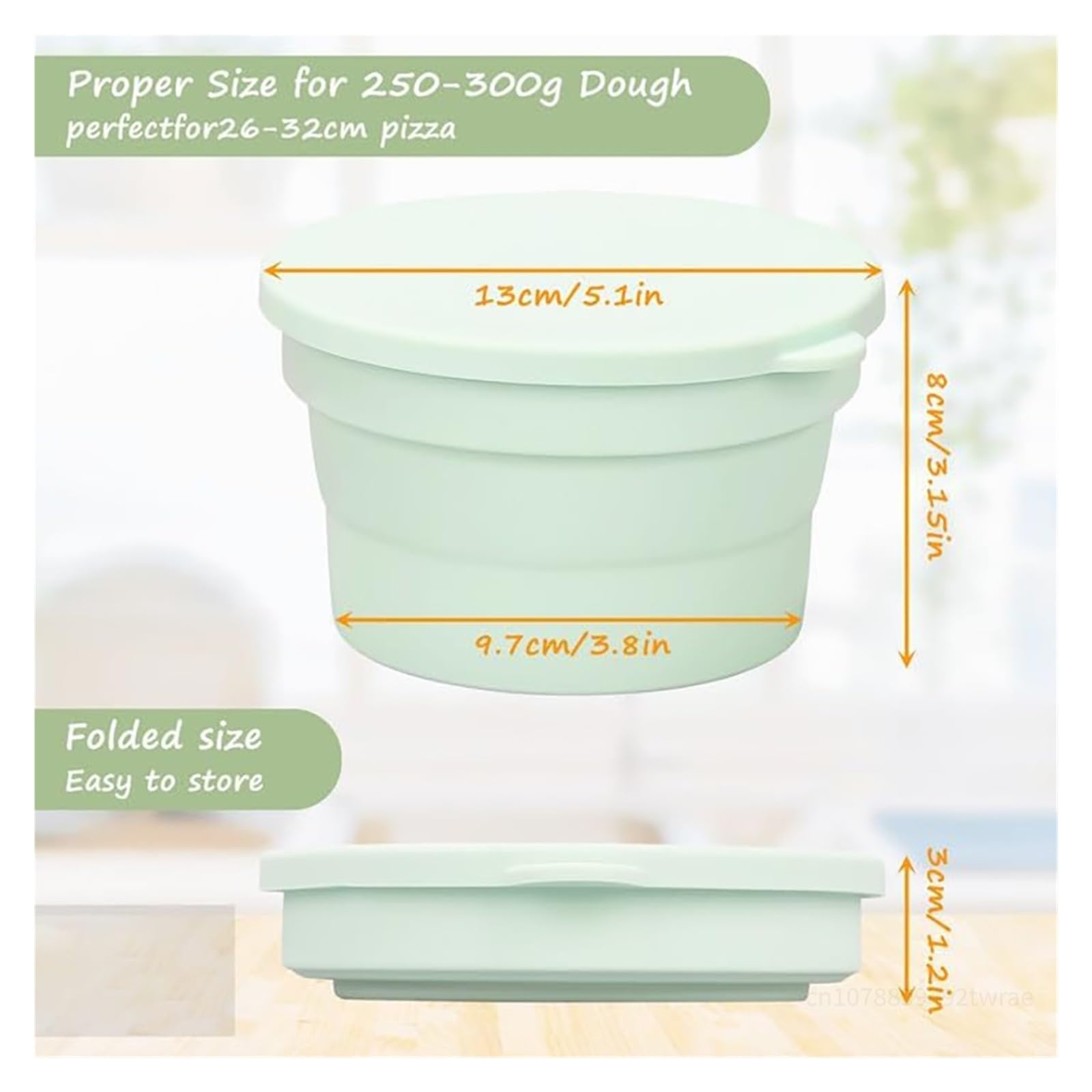 Składane pudełko do wyrastania pizzy, akcesoria kuchenne pieczenia chleba(2pc White)