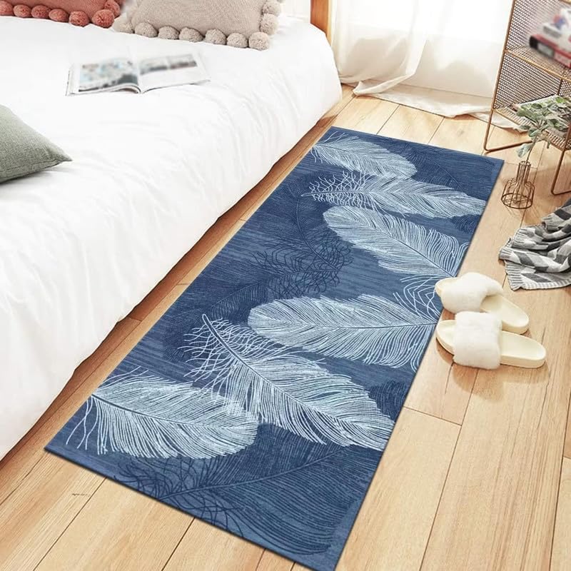100% Natural Cotton Printed Designer Runner Rug with Decorative Lace | Export Quality Bedside Carpet for Bedroom & Living Room | 2x5 Feet Print 08-image-1