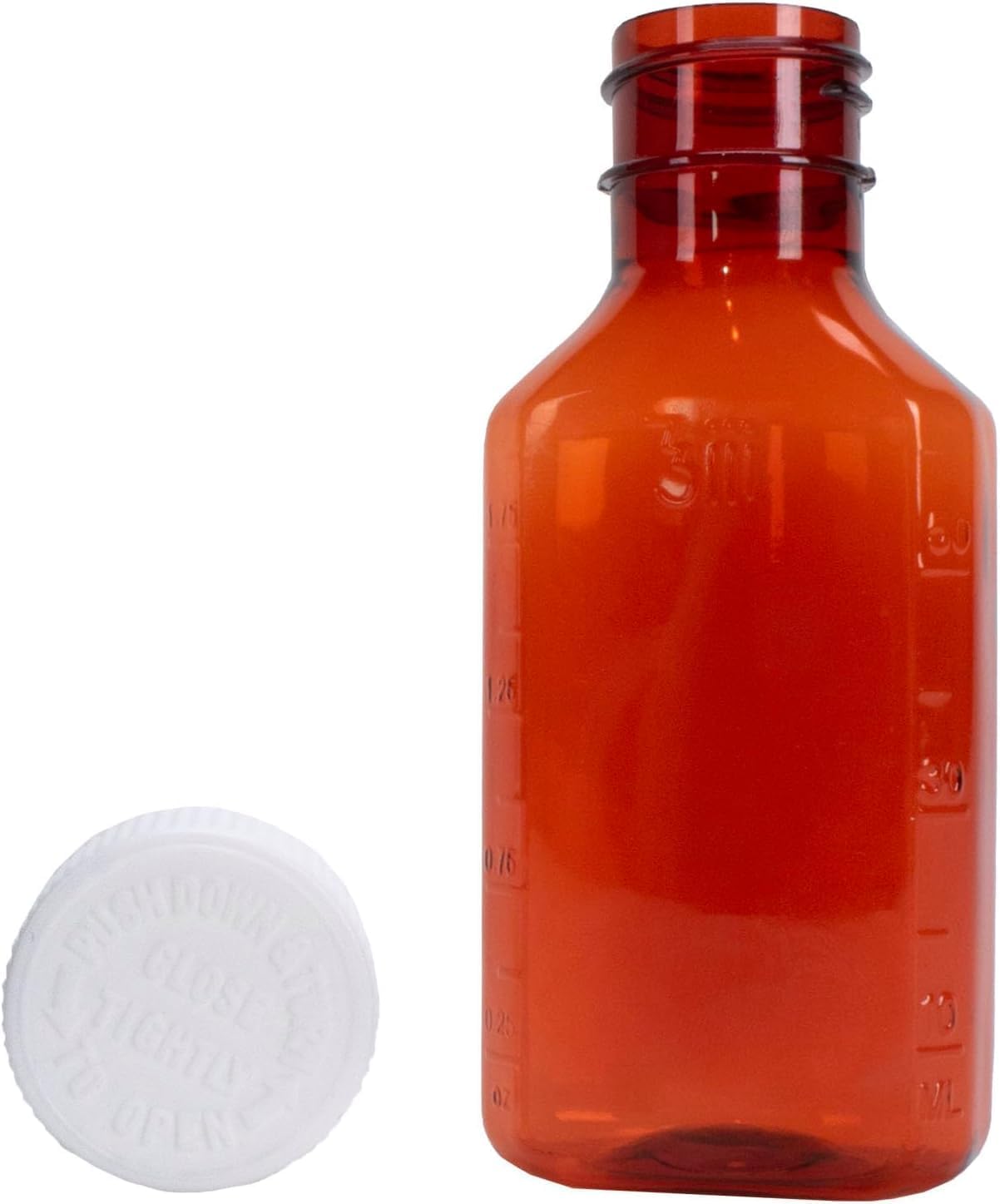 Plastic Amber Oval Liquid Medicine Bottles, 2oz, 200 Count, Child Resistant Cap/Safety Lid, Pharmacy Prescription Dispensing Bottle