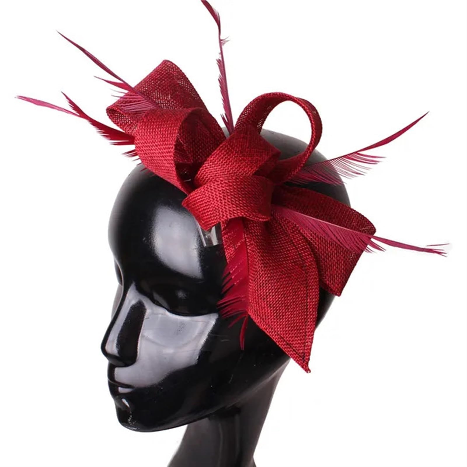 UALXPAO Wedding Hats Imitation Sinamay Wedding Headwear Bride Fascinator Hat Hair Pin With Fancy Feathers Accessories Ladies Headdress for Tea Party,Weddings(Color9)