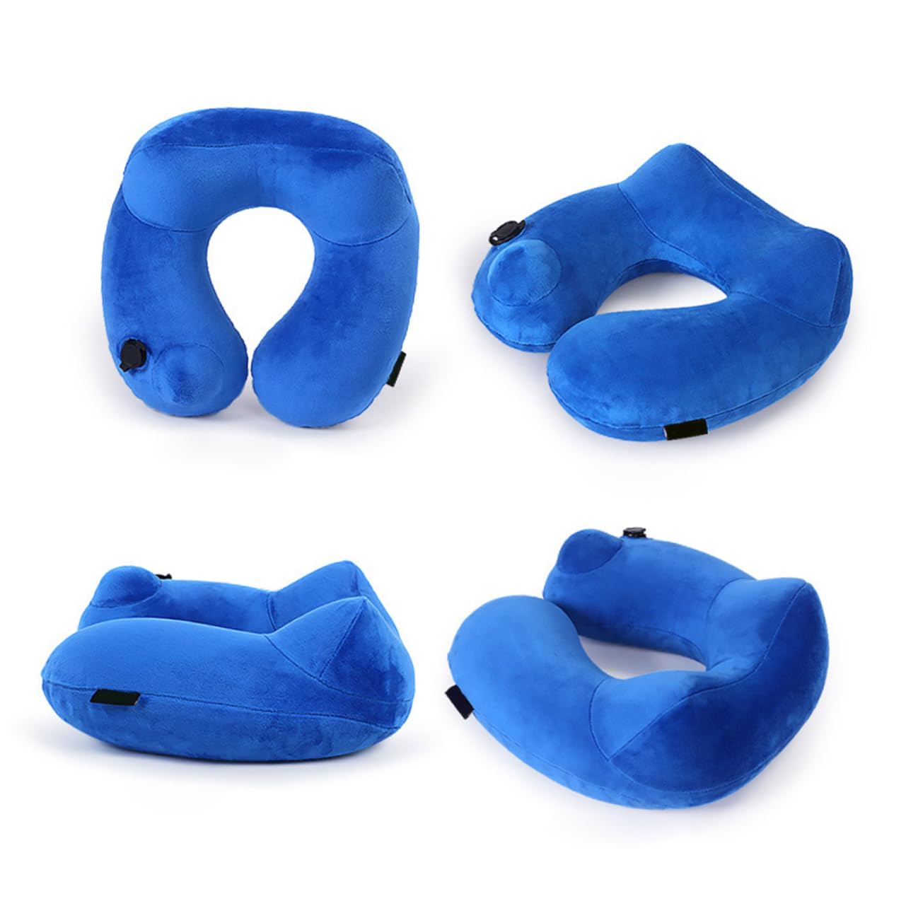 Ciieeo Oreiller Gonflable de U Support Cervical Automatique, Coussin Floqué Léger pour Avion, Bureau et Sieste, Paquet de Transport Portable