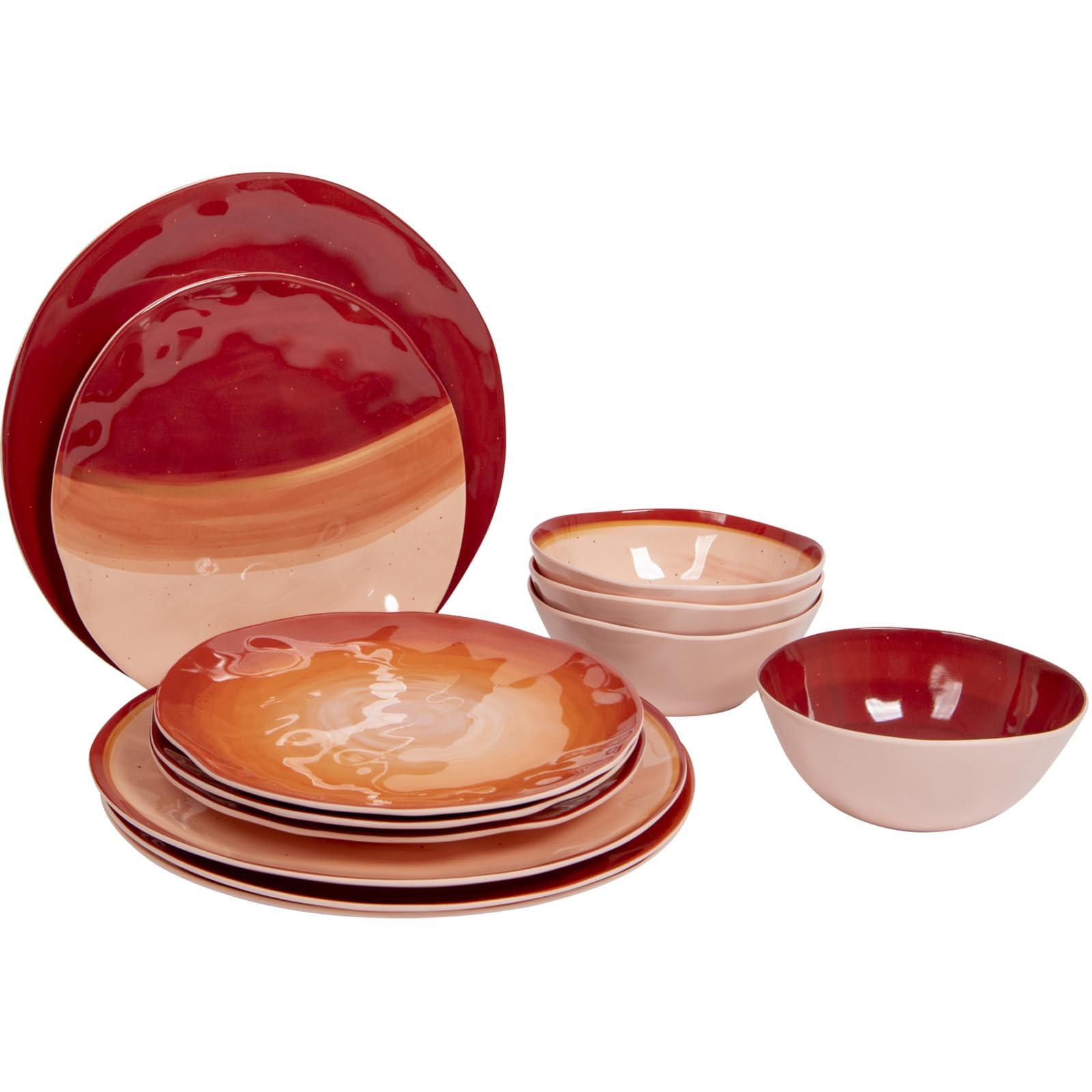 Bo-Camp Tableware Halo Melamine 12 Pieces Terra