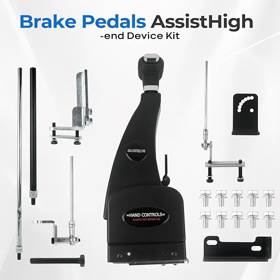 Handicap Drivers Fixed Hand Controls Permanent Device, Driving Hand Controls Car Pedal Assist Controls(Highly Adaptable Version)