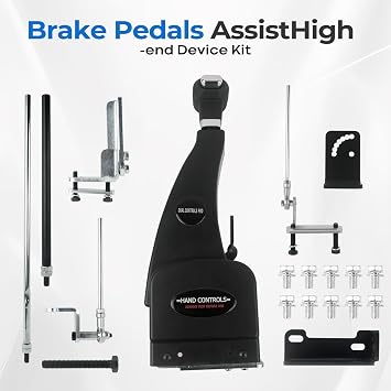 Handicap Drivers Fixed Hand Controls Permanent Device, Driving Hand Controls Car Pedal Assist Controls(Highly Adaptable Version)