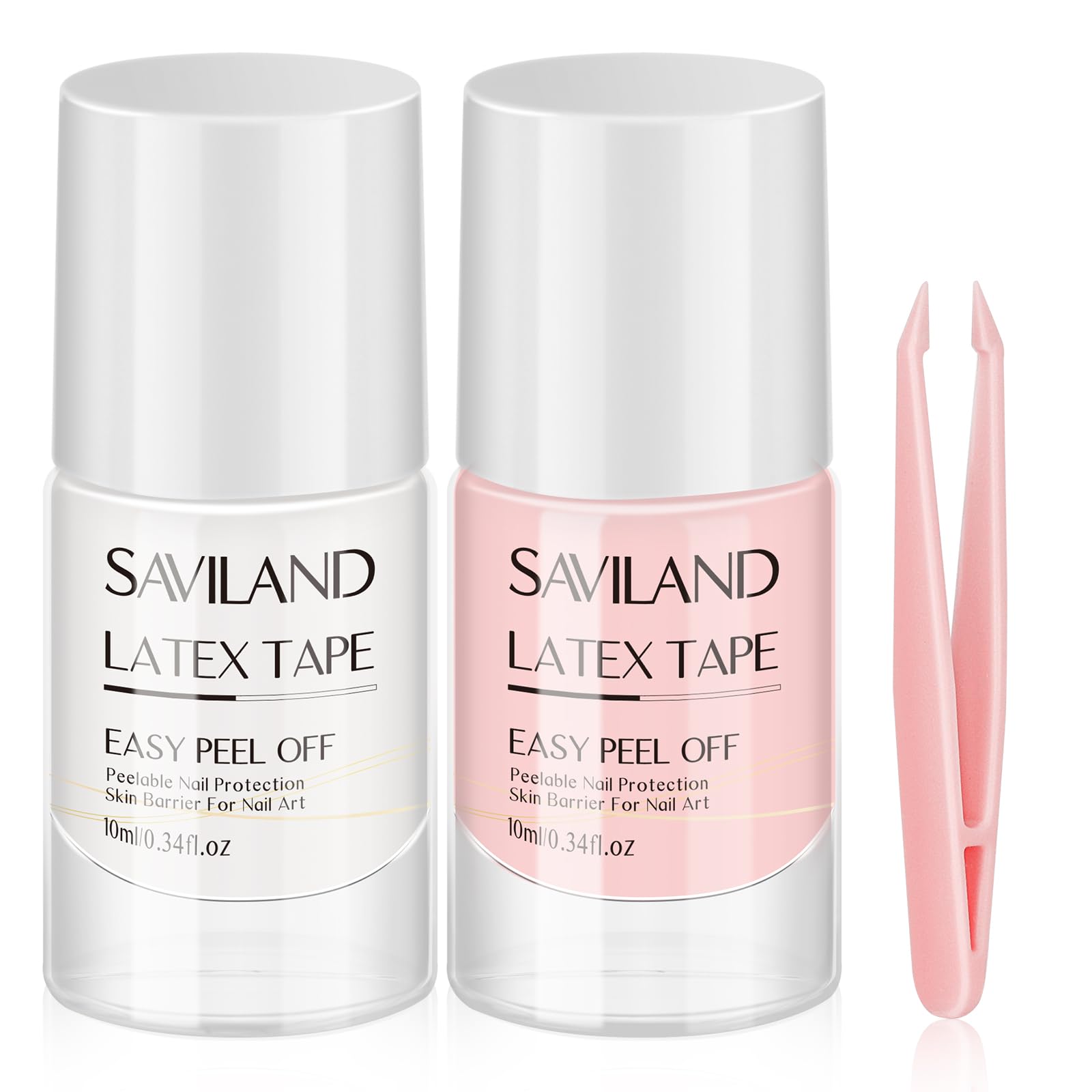 Saviland Liquid Latex - 2 Pezzi Kit Per La Cura Delle Cuticole In Lattice Liquido, Kit Per La Cura Delle Cuticole Con Barriera Per Smalto Per Unghie In Lattice Set Di Accessori Per Manicure
