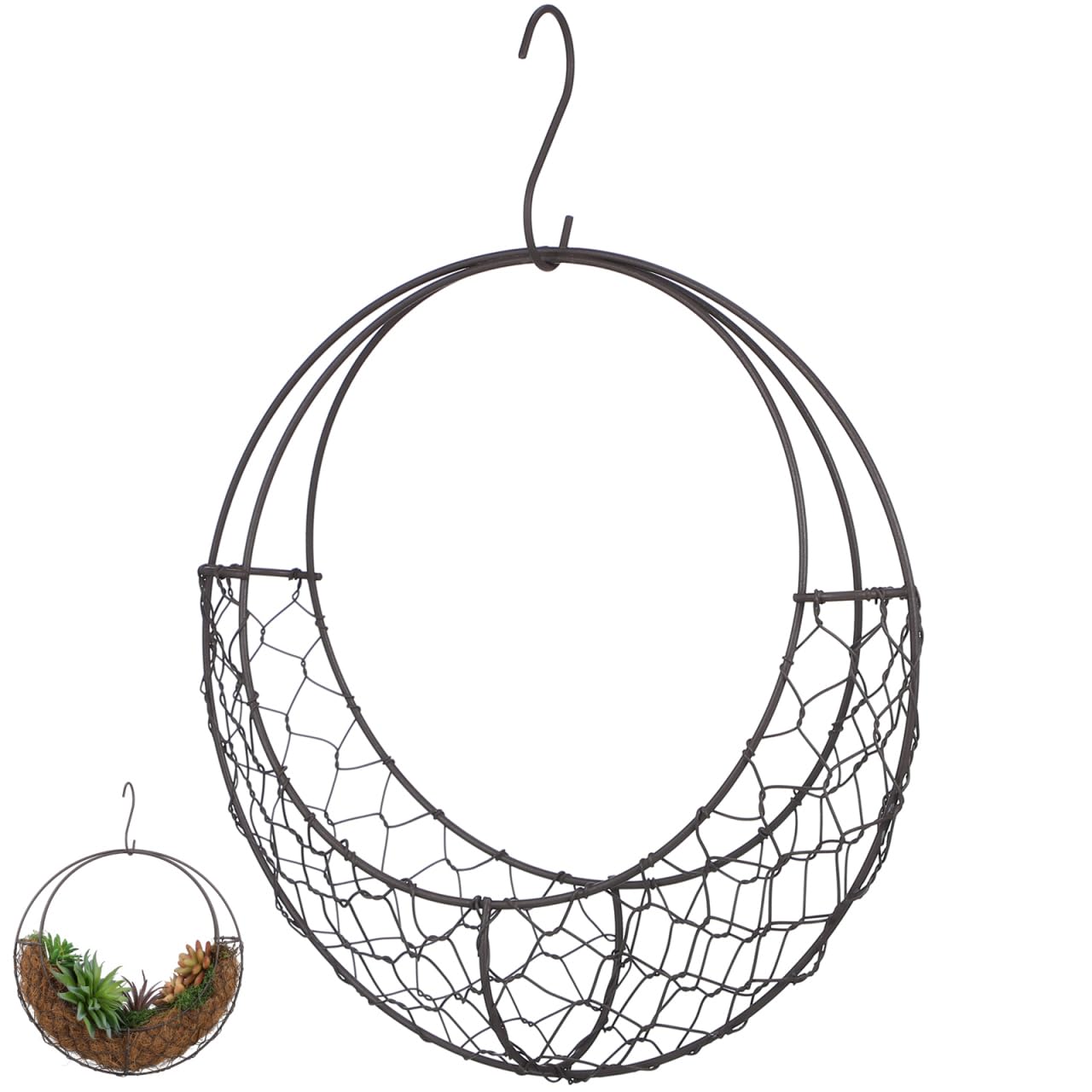 Panier suspendu lune pour végétaliser votre balcon et créer un jardin suspendu poétique