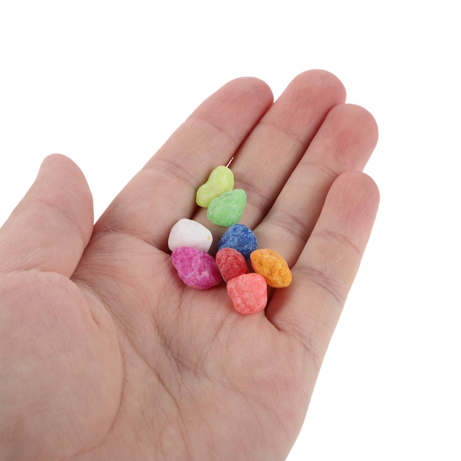 Toyvian Bunte Kleiner Kieselsteine 08 12cm Farbige Ziersteine aus Flusskies 1 kg Dekorativer Aquarienkies und Pflanzkies für Sukkulenten und Hydrokultur