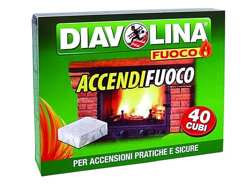 Accendifuoco Diavolina, Cubetti per Accensione Pratica e Sicura, Confezione da 40 Pezzi