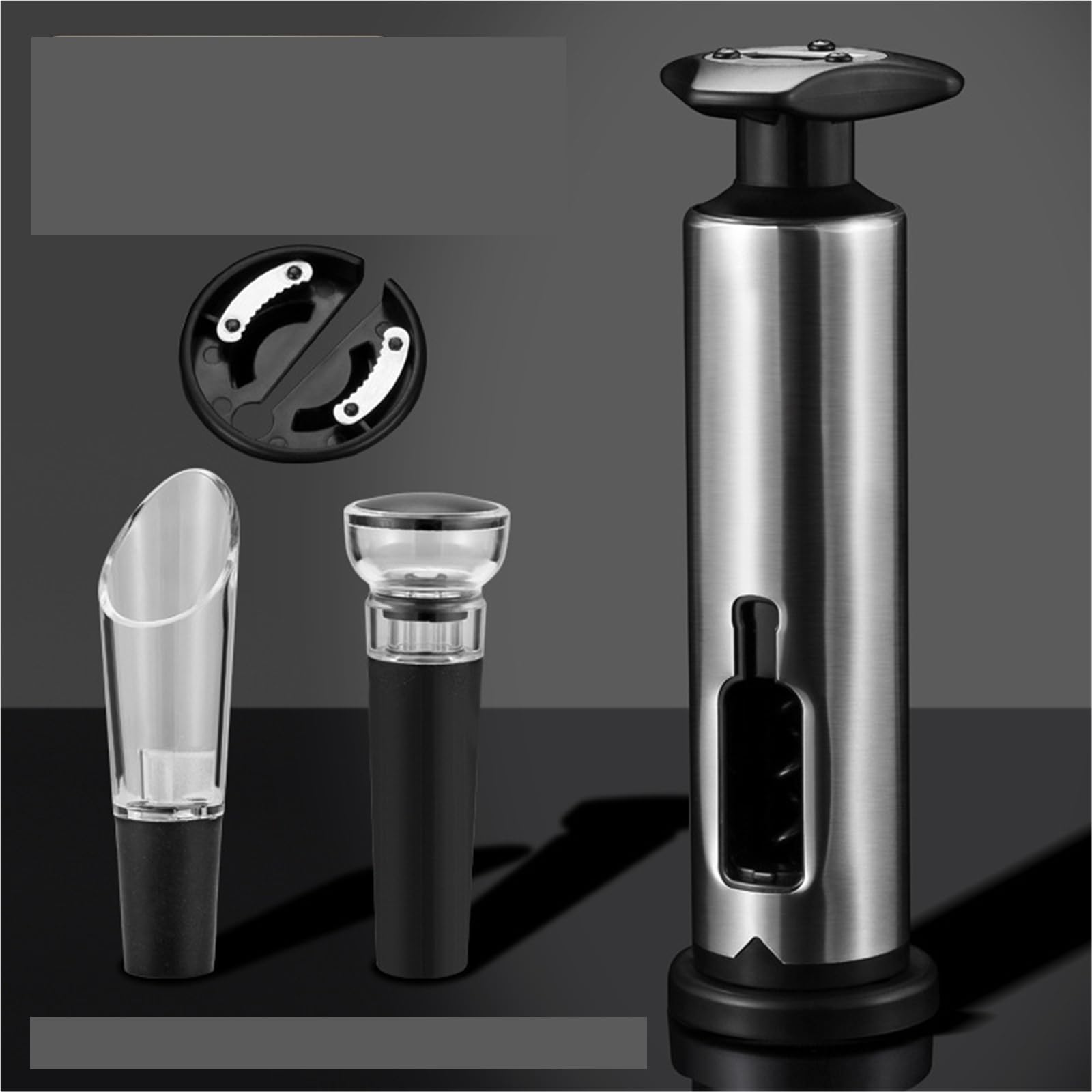 Sacacorchos Abridor De Botellas Vino Acero Inoxidable, Juego Multifuncional For Reuniones Familiares Herramienta Cocina(2 Set)