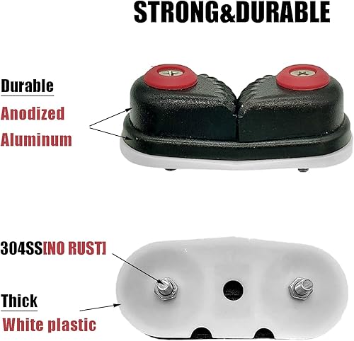 Miniatura 7 de 4 Uds Cam Cleats Marine Aluminio Anchor Rope Lock para velero canoa vela, fijación rápida, accesorios de tacos de barco, aleación de aluminio de