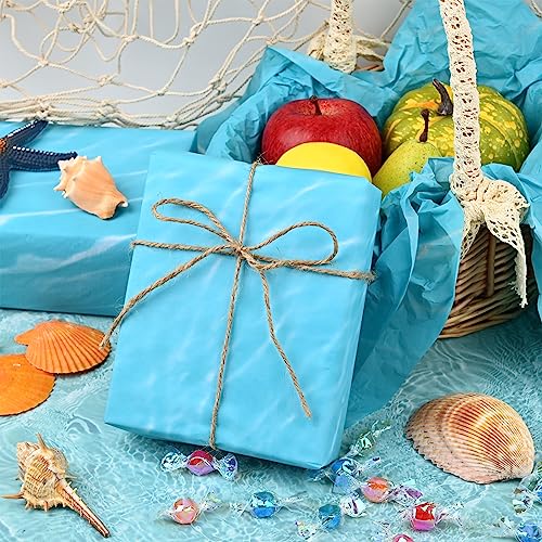 100 Sheets 20 * 14 Inches Ocean Blue Tissue Paper For Gift Bags, Sea Waves Pattern Gift Wrap Tissue For Birthday Baby Shower Under The Sea Party Blue Pool Party Ocean Theme Party Diy Craft #TOP3