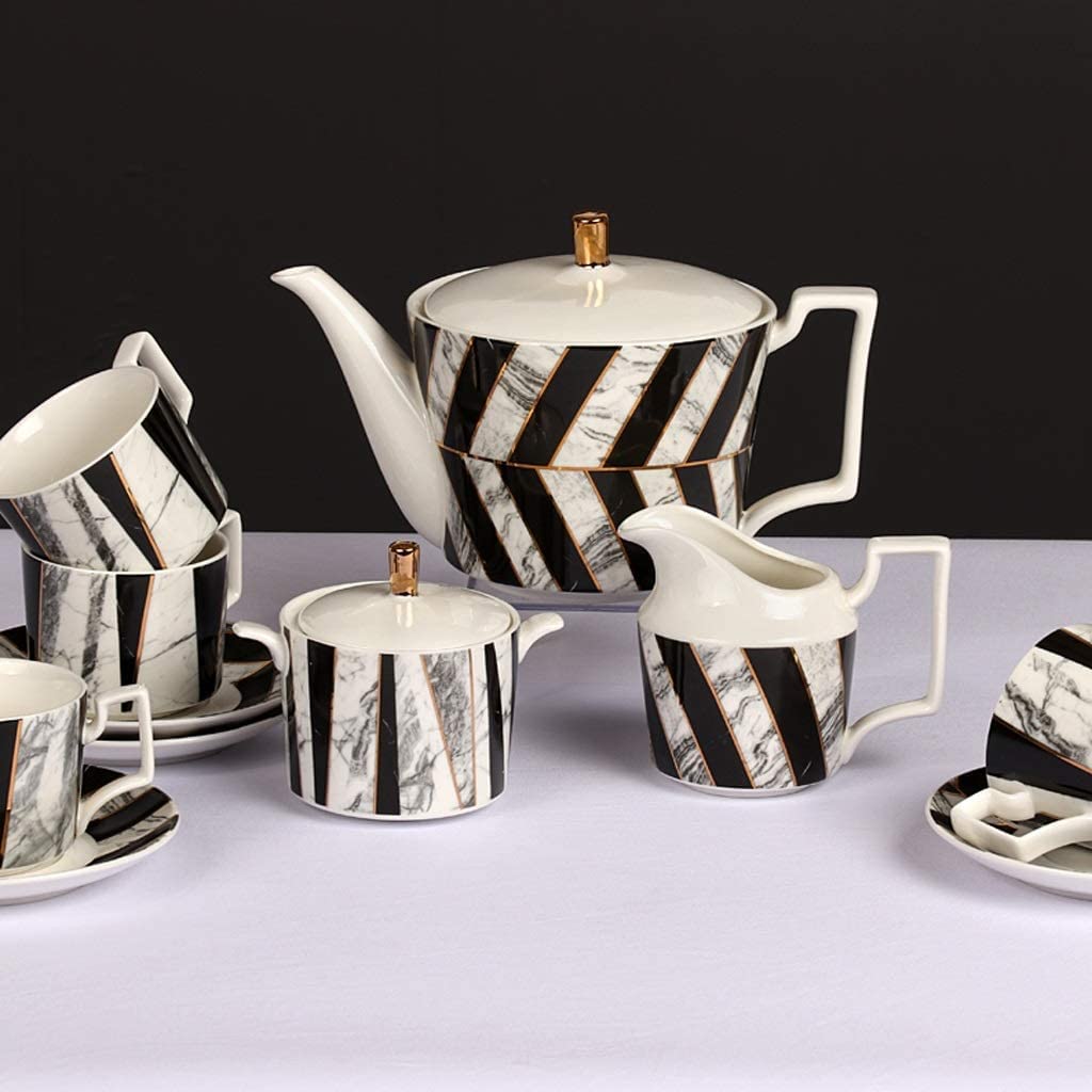 Zestaw do Herbaty Zestaw na Herbatę Zestaw Ceramicznych Filiżanek Do Herbaty 4 Szt. Filiżanka Do Herbaty I 4 Spodki Z Mlekiem I Cukiernica Do Domu I Biura Zestaw Do Parzenia Kawy I Herbaty Zestaw Do I